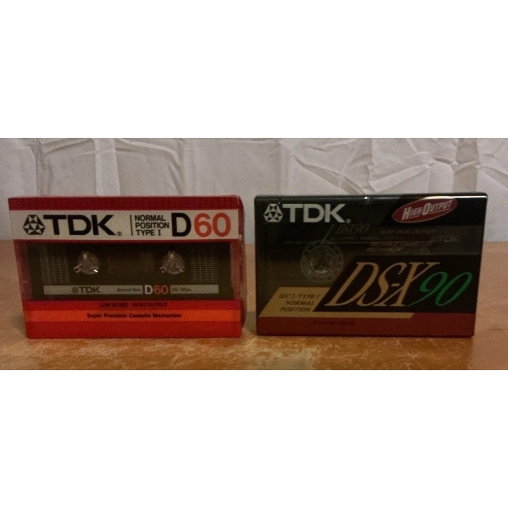 Set Of 2 Vintage TDK Audio Cassette Tapes D 60 And DS-X 90, Both Type 1